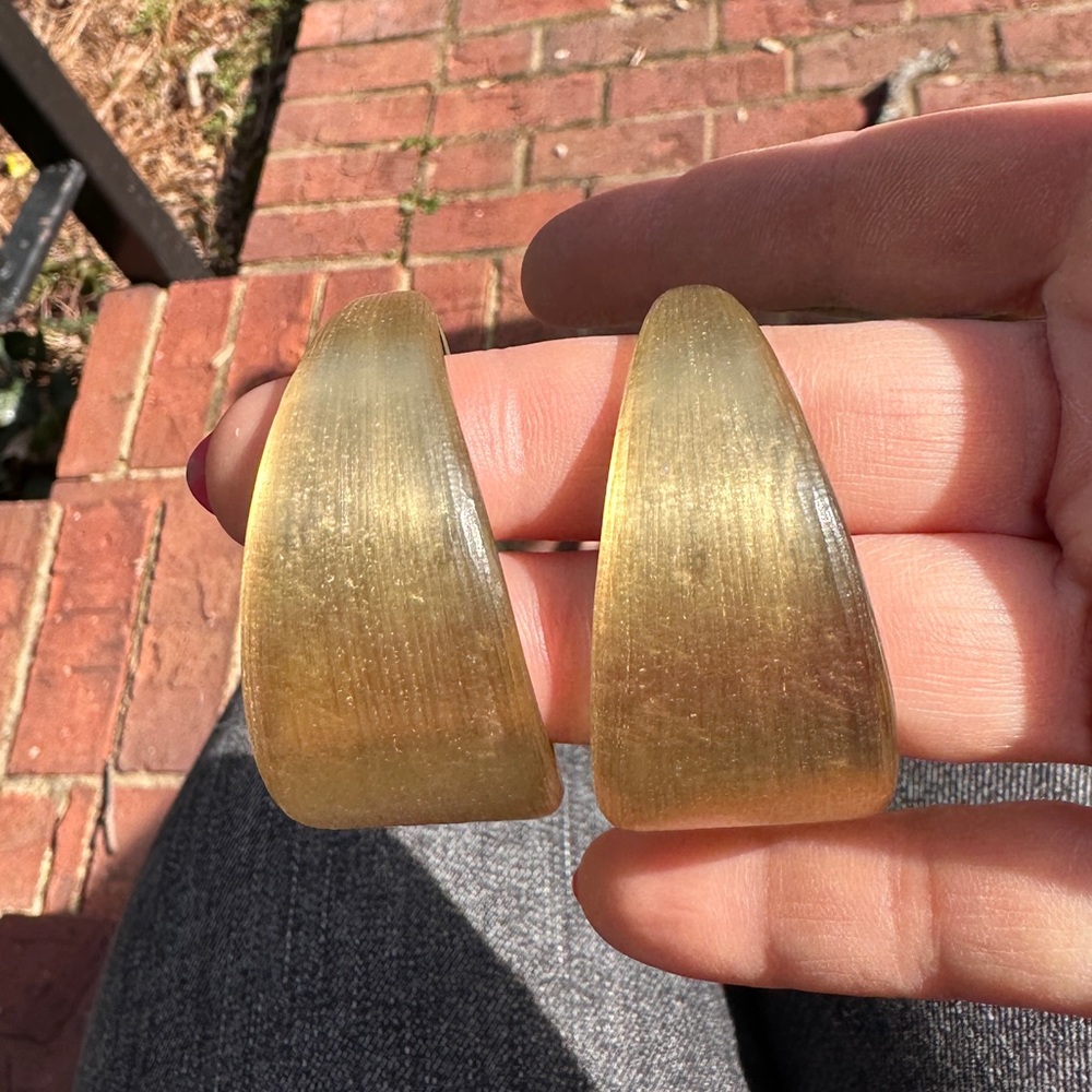 Alexis Bittar lucite Gold Hoops